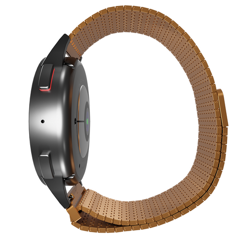 Metal Mesh Strap 'Deluxe', rose gold, on a watch, 3/4 rear view