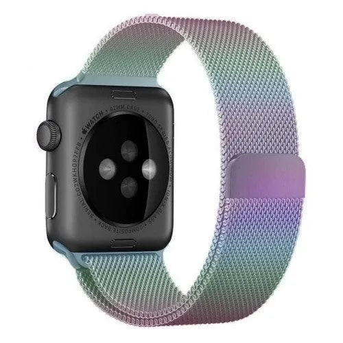 Milanese Strap, on a watch, 3/4 rear view