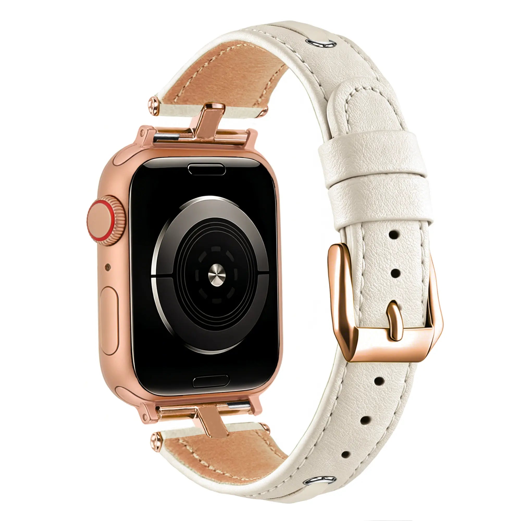 Bandz Apple Watch lederen band 'T-Belt' (beige)
