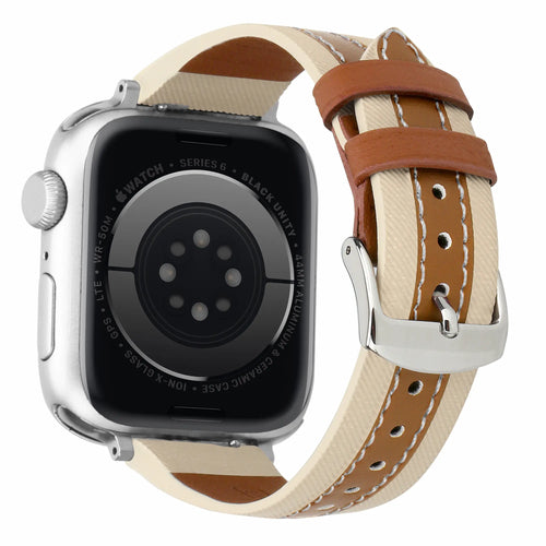 Apple Watch Slim Hybrid Leather Strap (Beige/Brown)