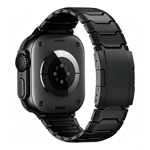 Apple Watch mecha titanium hybrid band (zwart)