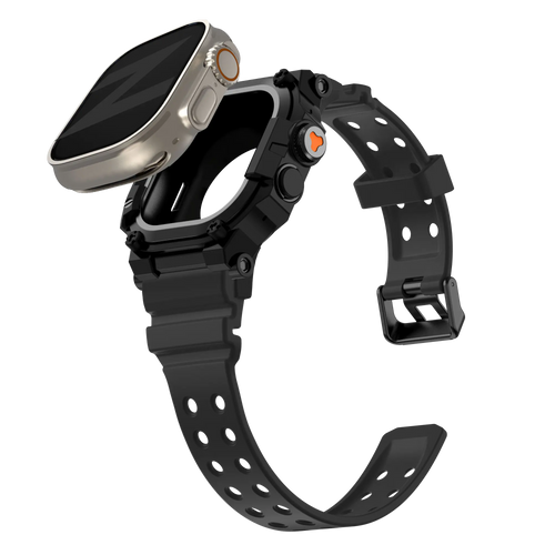 Bandz Apple Watch Ultra TPU Strap with Case (Black with Black)