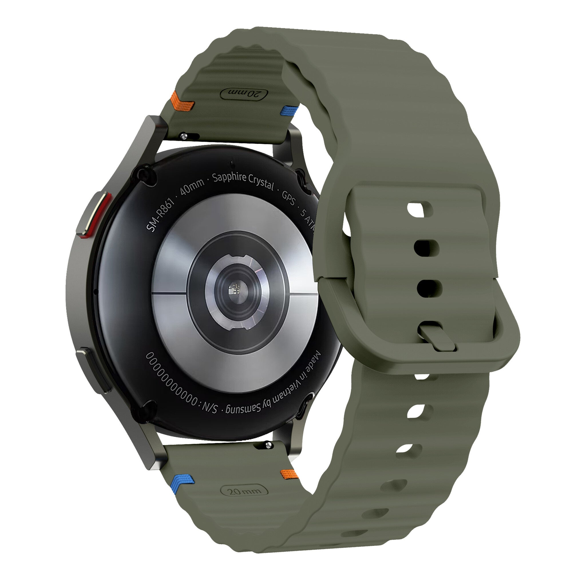 Amazfit Bip 6 wave siliconen bandje (legergroen)