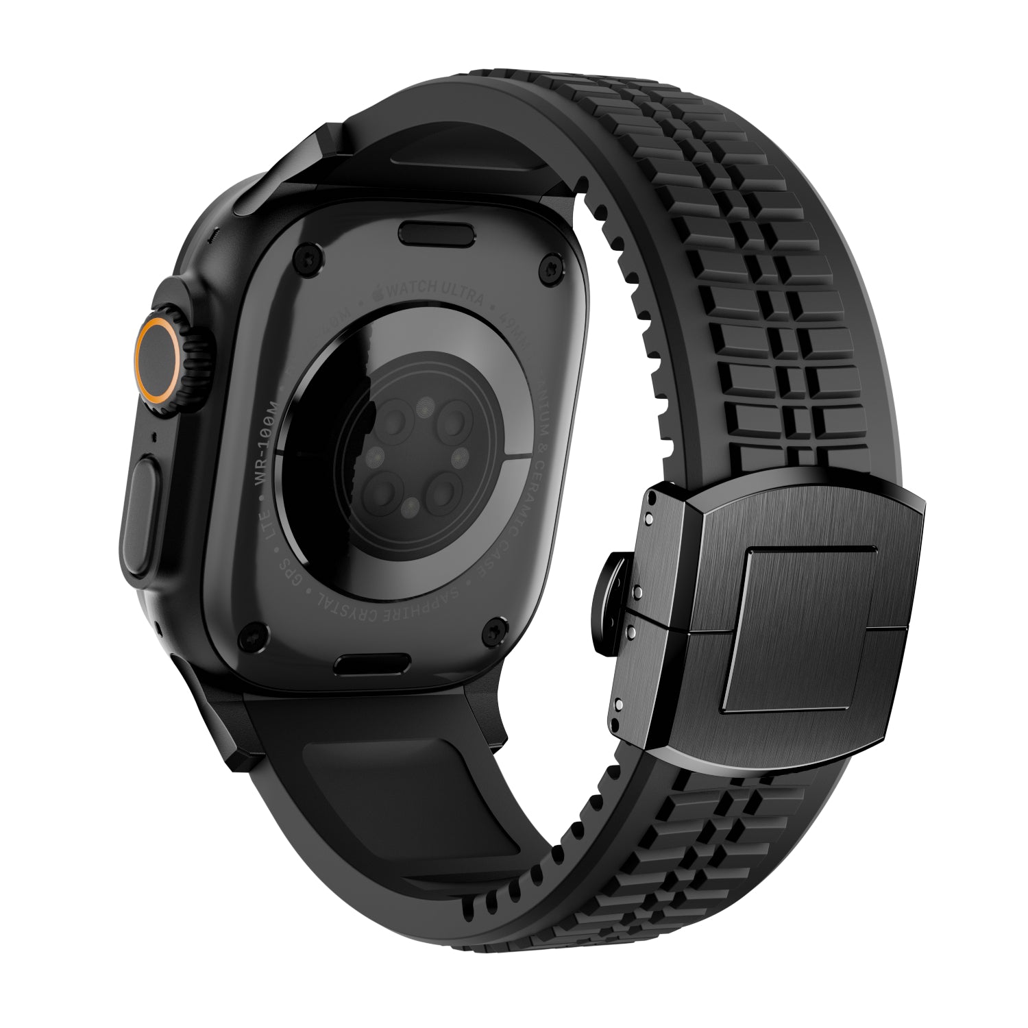 Apple Watch Ultra premium siliconen band (zwart)