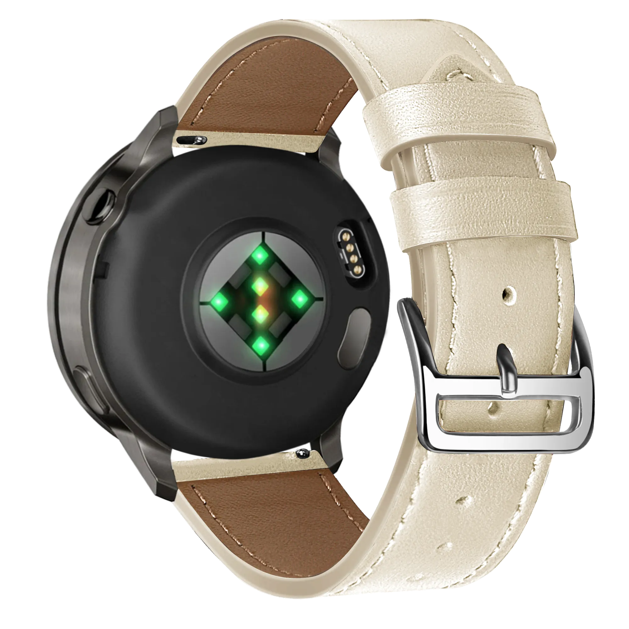 Bandz Garmin Vivomove Luxe lederen band 'Deluxe' (beige)