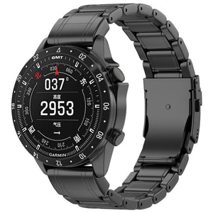 Garmin Quatix 5 / 6 / 7 Premium Titanium Strap (Black)