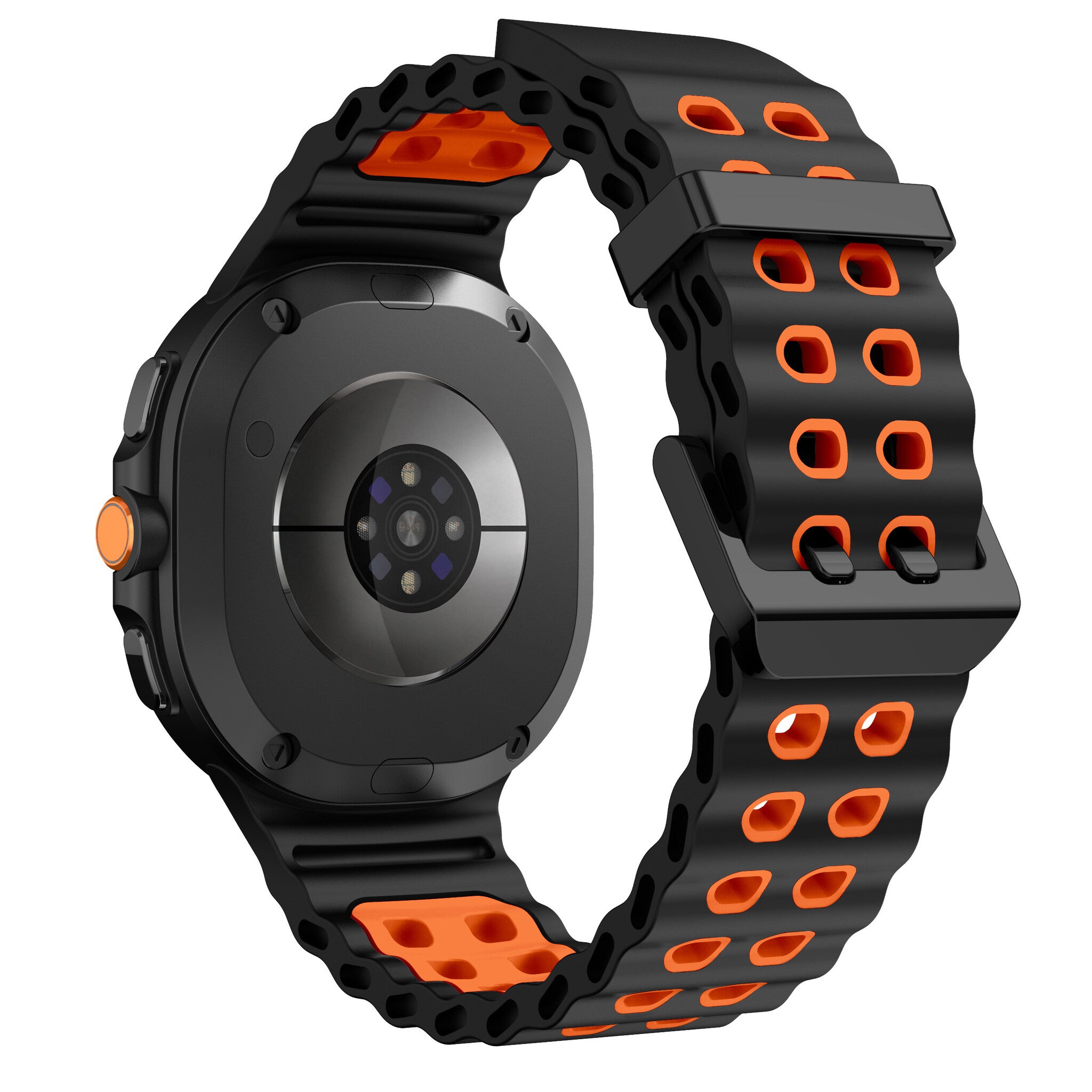 Samsung Galaxy Watch 9 - 44mm Ocean bandje (zwart/oranje)