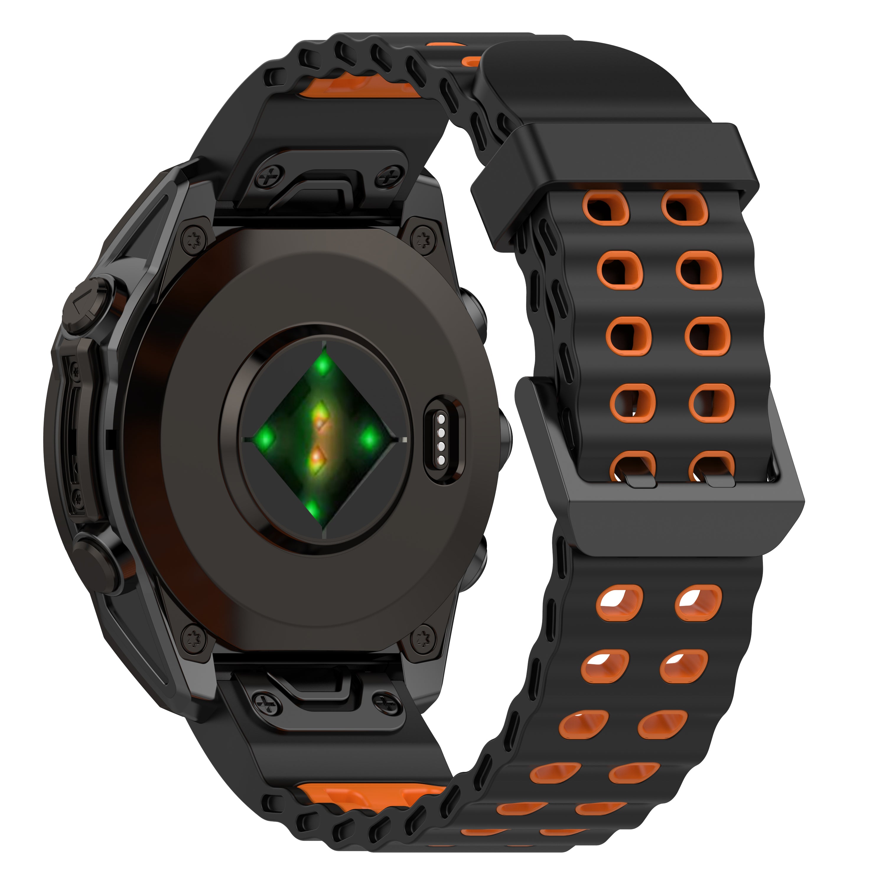 Garmin Tactix 7 Pro wave sport band (zwart/oranje)