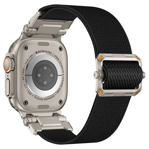 Apple Watch 'Explorer' polyester band (zwart met titanium)