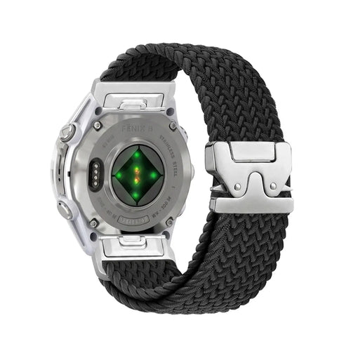 Garmin Fenix 6 Braided Strap P-Buckle (Black with Silver)