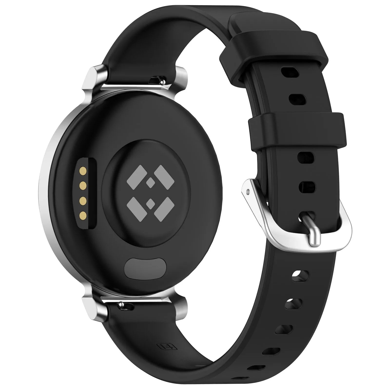 Pebble Round 2 - 14mm siliconen classic bandje (zwart)