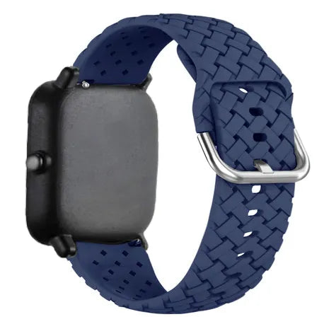 Amazfit GTS 2 gevlochten siliconen bandje (donkerblauw)