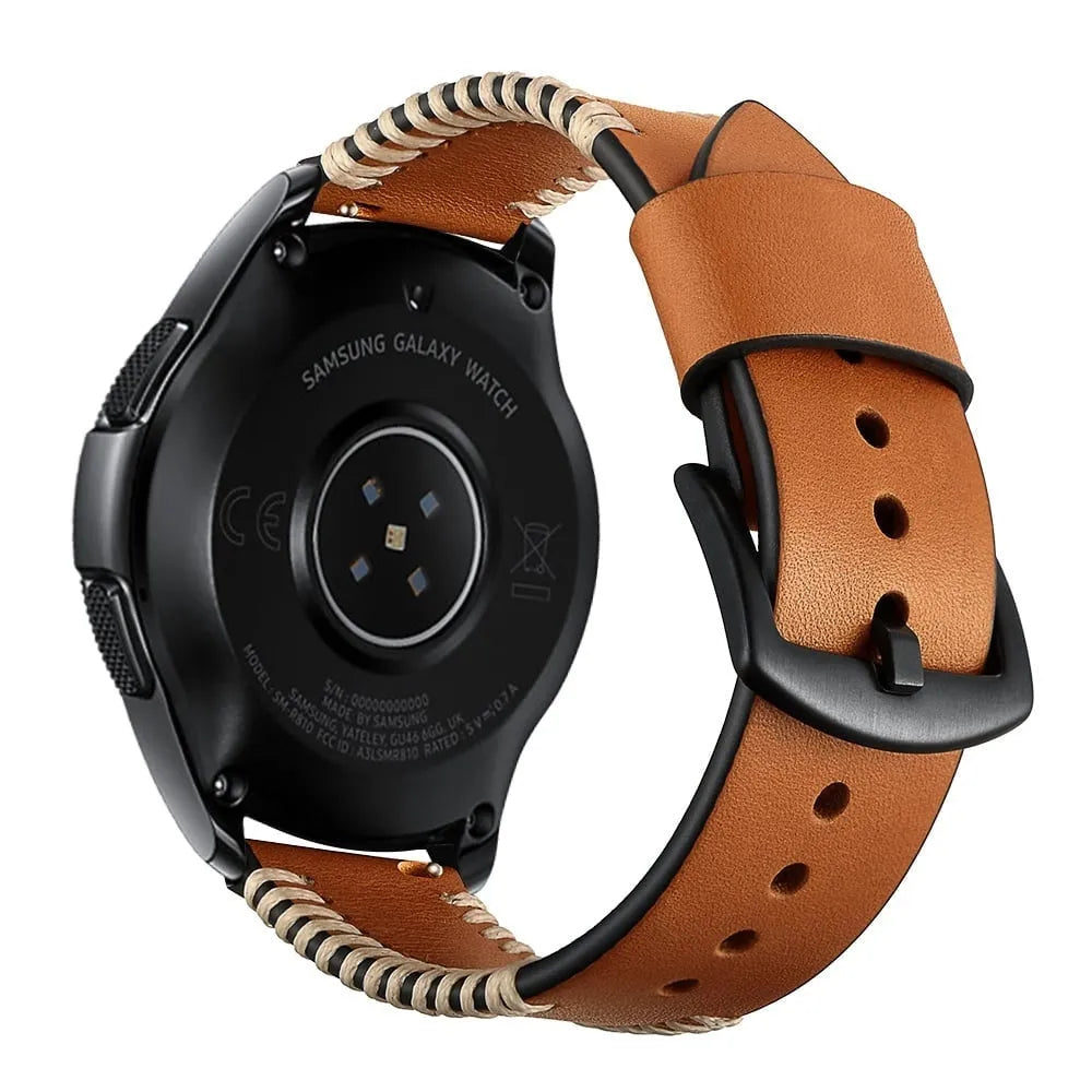 Motorola Moto Watch - 47mm stitched leren band (bruin)
