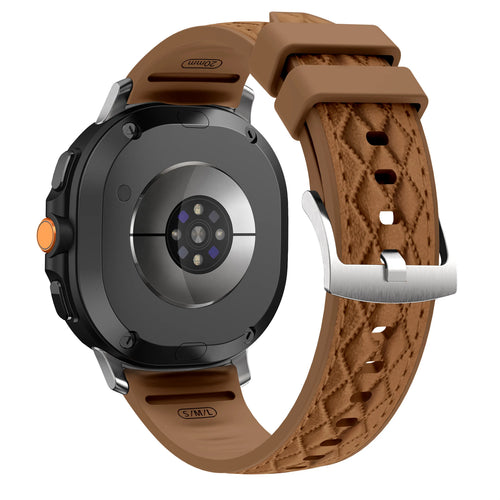 Samsung Galaxy Watch 9 - 40mm Diamond Leather Hybrid Strap (Brown)
