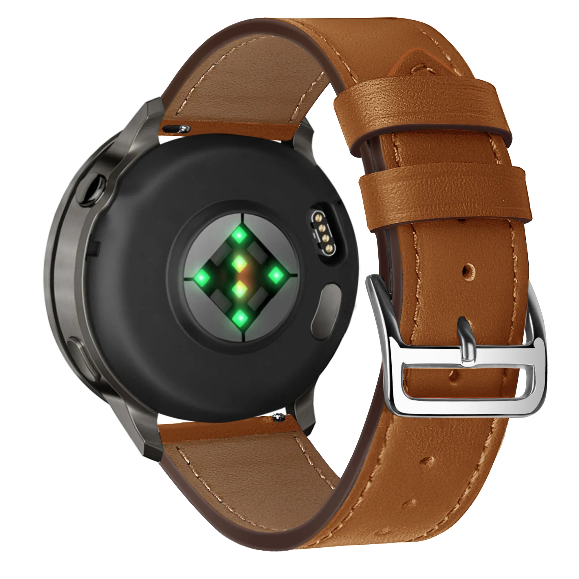 Bandz Garmin 18mm Leather Strap 'Deluxe' (Brown)