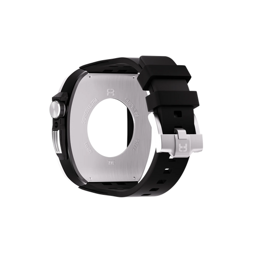 Reqior Apple Watch 45mm Polymer and Metal Case with Rubber Strap (Silver)
