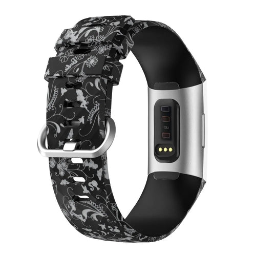 Silicone Patterned Strap, on a watch, 3/4 rear view