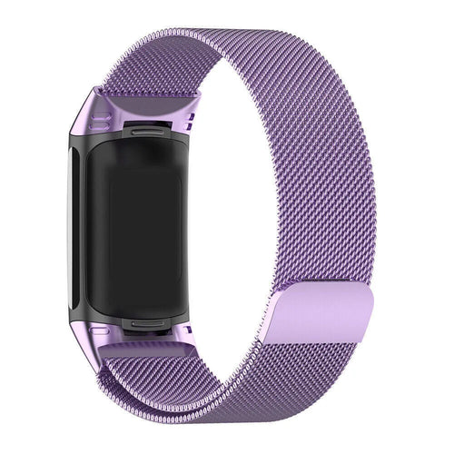 Milanese Strap, lilac, on a watch, 3/4 rear view