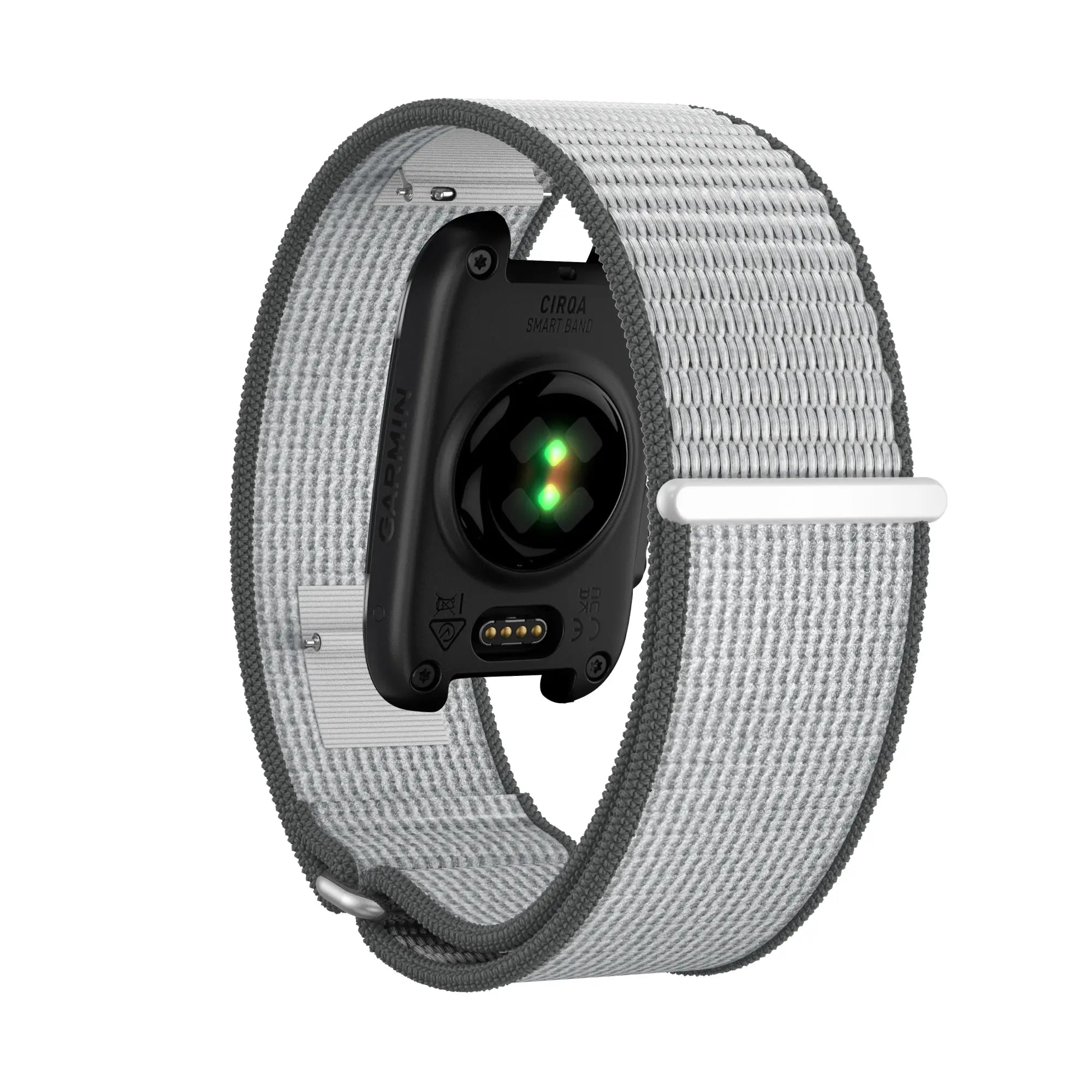 Bandz Garmin Cirqa nylon band voor biceps (grijs/wit)