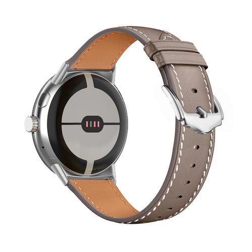 Google Pixel Watch 4 - 45mm modern leren band (coco)