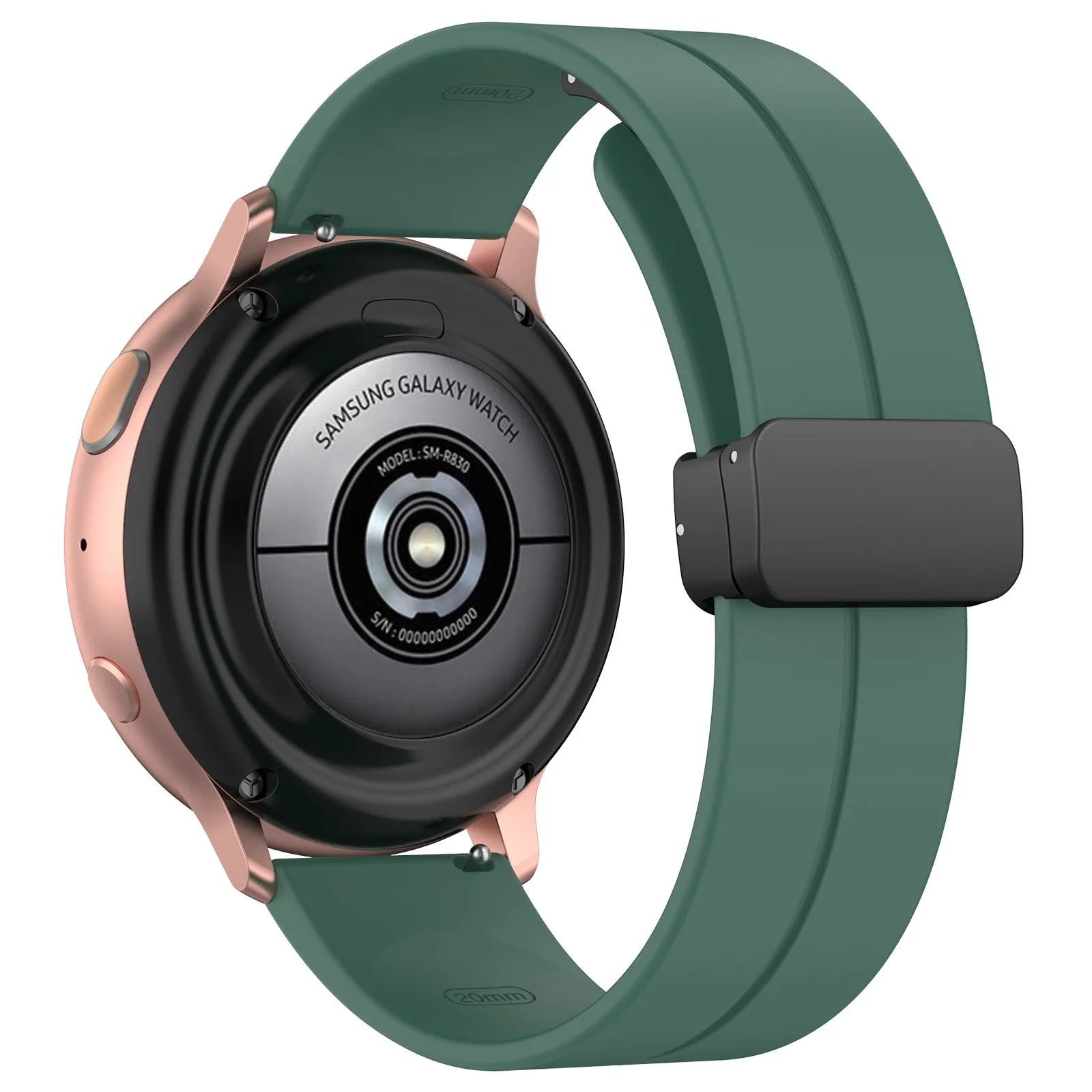 Coros Apex 2 D-buckle siliconen bandje (donkergroen)