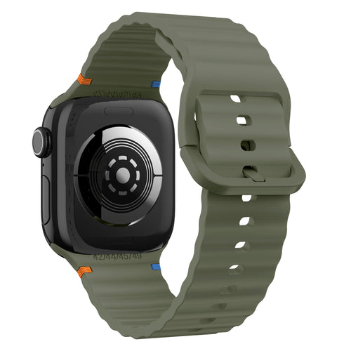 Apple Watch Ultra Wave Silicone Strap (Dark Green)
