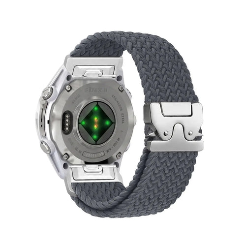 Garmin Instinct E - 45mm Braided Strap P-Buckle (Dark Grey with Silver)
