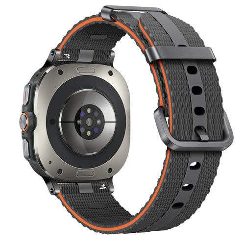 Samsung Galaxy Watch Ultra 2 siliconen active band (donkergrijs/oranje)