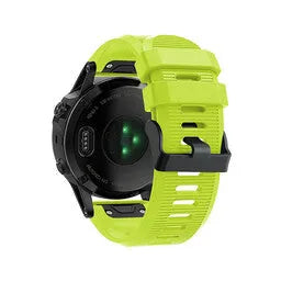 Silicone Strap, light green, on a watch, 3/4 rear view