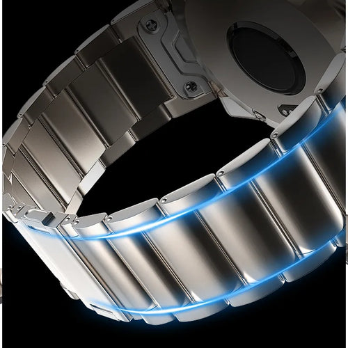 Magnetic Titanium Strap, on a watch, 3/4 rear view