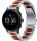 Fossil Gen 5 houten/stalen band (zilver)