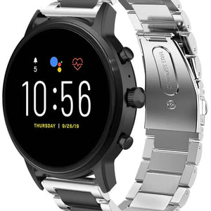 Fossil Gen 4 Explorist (HR) Steel Strap (Silver/Black)