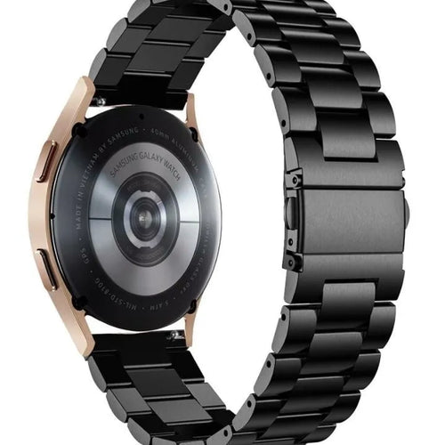 Steel Strap, black, on a watch, 3/4 rear view