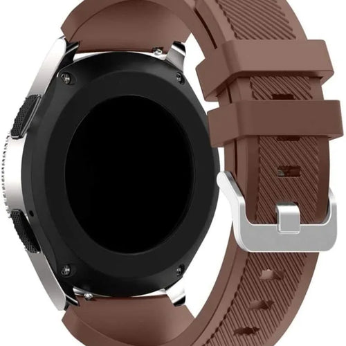 Twill Silicone Strap, brown, on a watch, 3/4 rear view