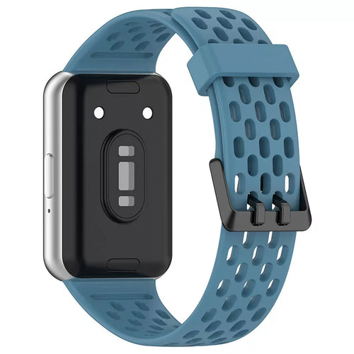 Samsung Galaxy Fit 3 ademend siliconen bandje (grijsblauw)