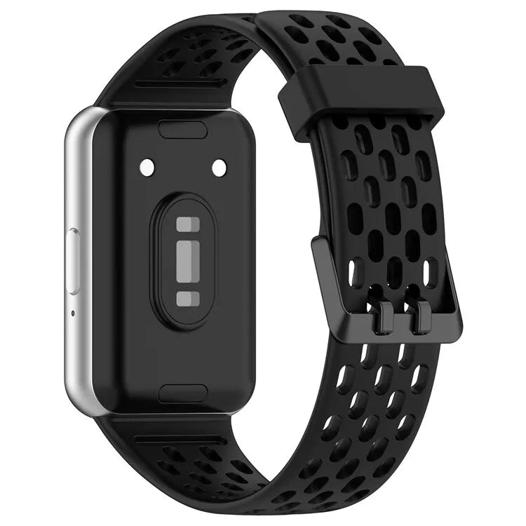 Samsung Galaxy Fit 3 ademend siliconen bandje (zwart)