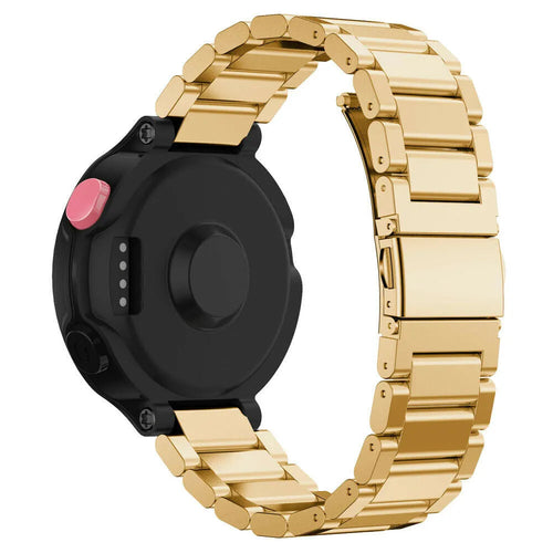 Steel Strap, gold, on a watch, 3/4 rear view