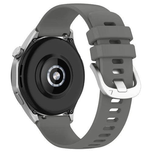 Silicone Classic Strap, dark grey, on a watch, 3/4 rear view