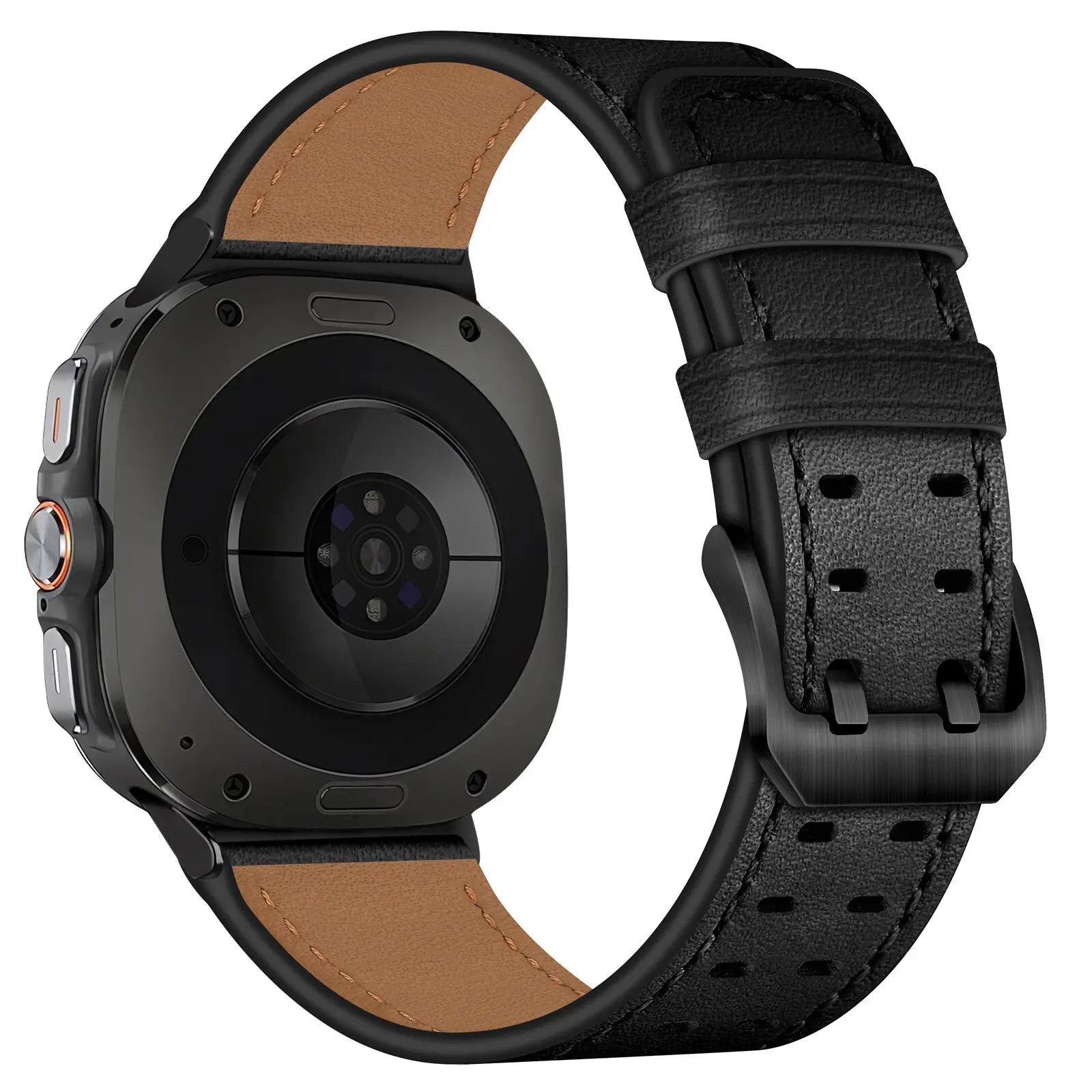 Samsung Galaxy Watch Ultra double pin leren band (zwart)