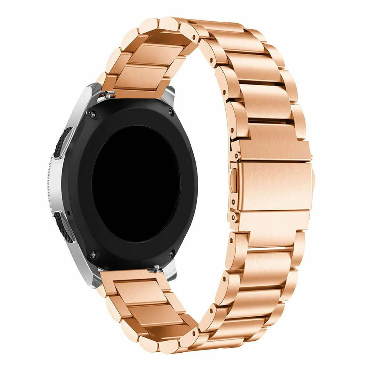 Steel Strap, rose gold, on a watch, 3/4 rear view