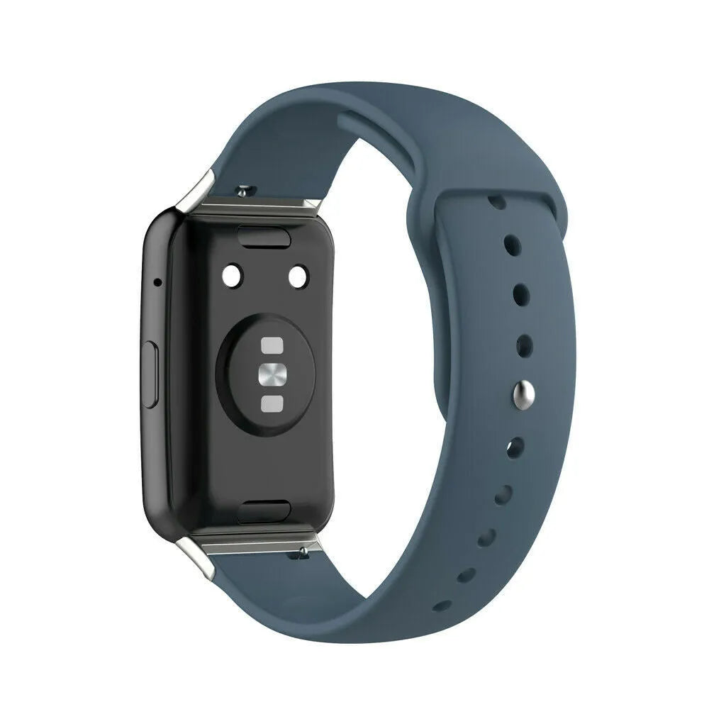Silicone Sport Strap, on a watch, 3/4 rear view