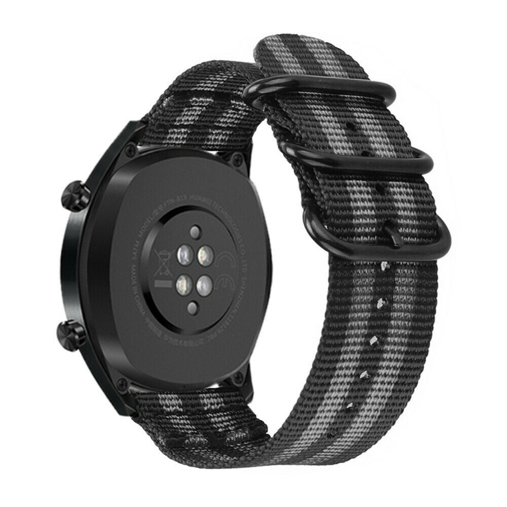 Huawei Watch GT 4 - 46mm nylon gesp bandje (zwart/grijs)