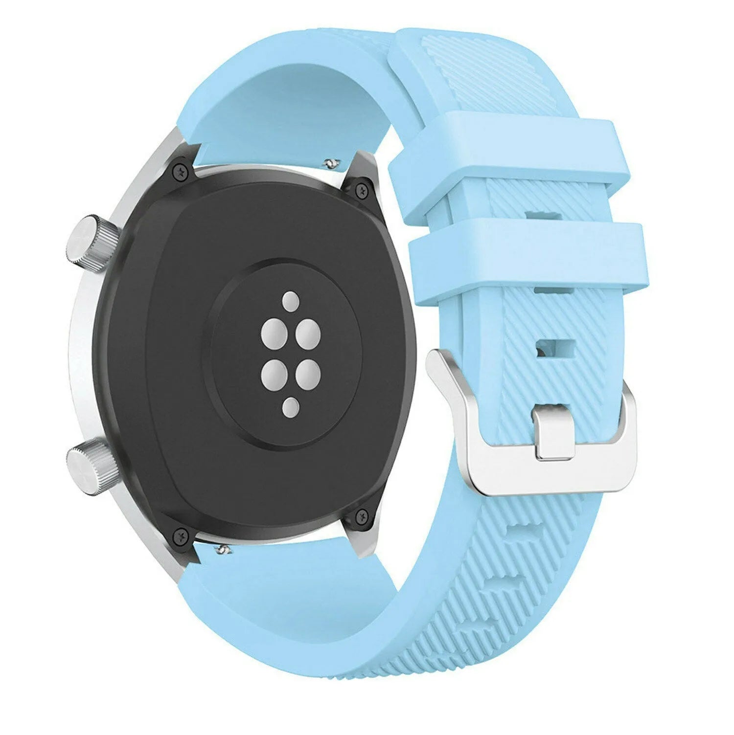 Twill Silicone Strap, on a watch, 3/4 rear view