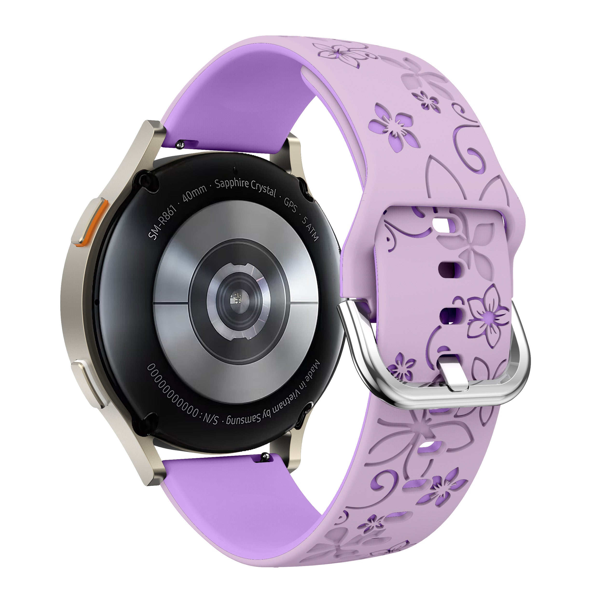 Huawei Watch GT 7 - 41mm Flower siliconen band (lavendel/paars)