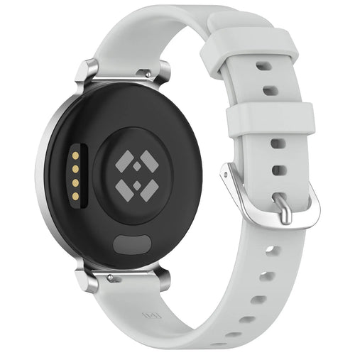 Pebble Round 2 - 14mm siliconen classic bandje (lichtgrijs)