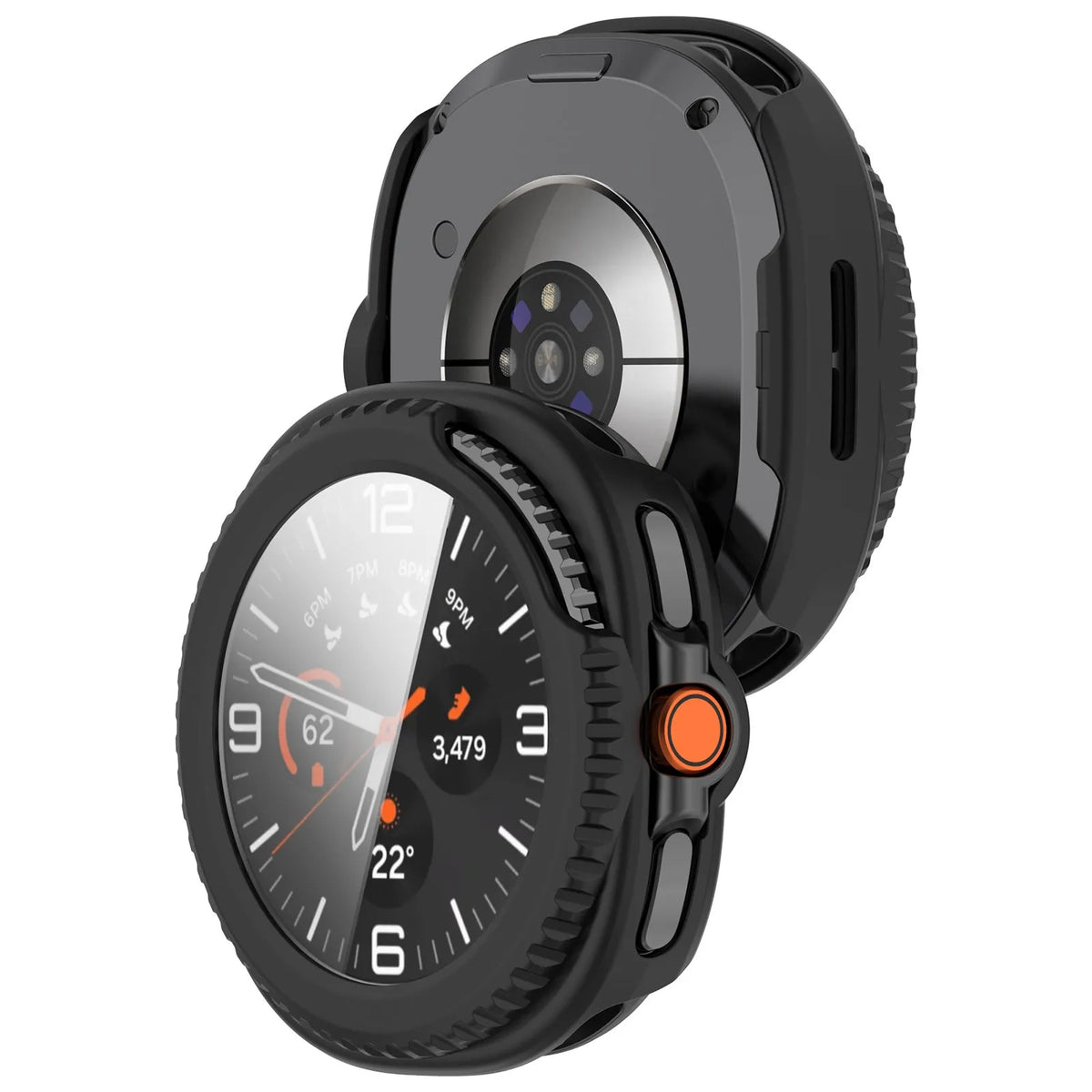 Samsung Galaxy Watch 8 Classic hard case met glas (zwart)
