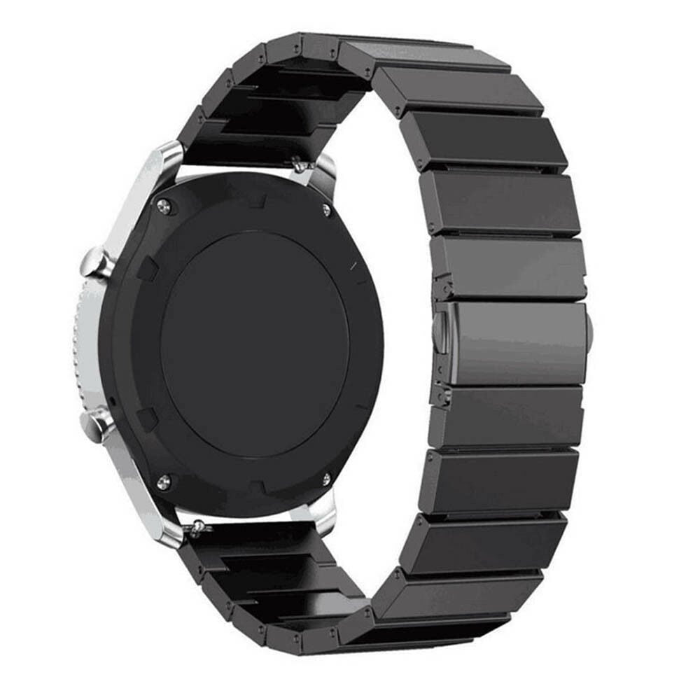 Premium Metal Strap, black, on a watch, 3/4 rear view