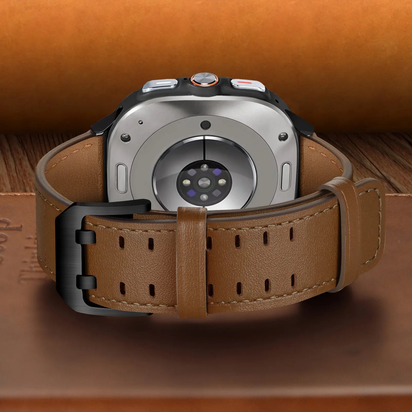Samsung Galaxy Watch Ultra Double Pin Leather Strap (Brown)