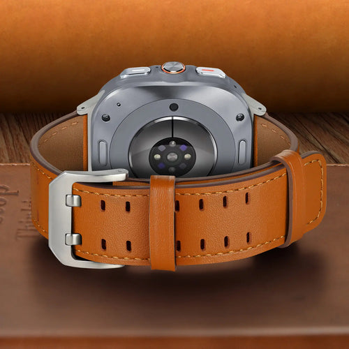 Samsung Galaxy Watch Ultra double pin leren band (oranje)