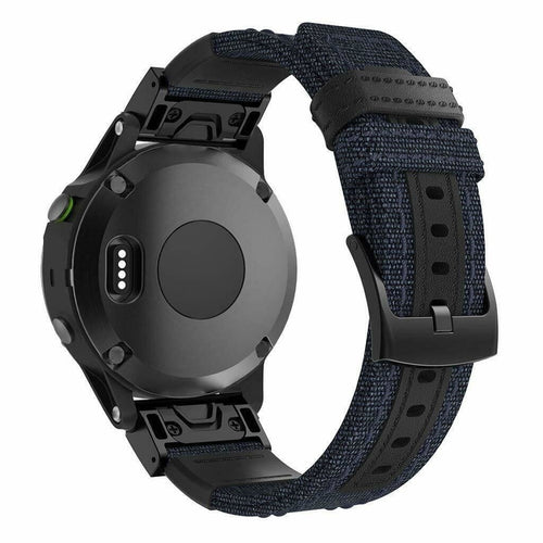 Garmin Quatix 8 Pro - 47mm Nylon Hybrid Strap (Dark Blue)